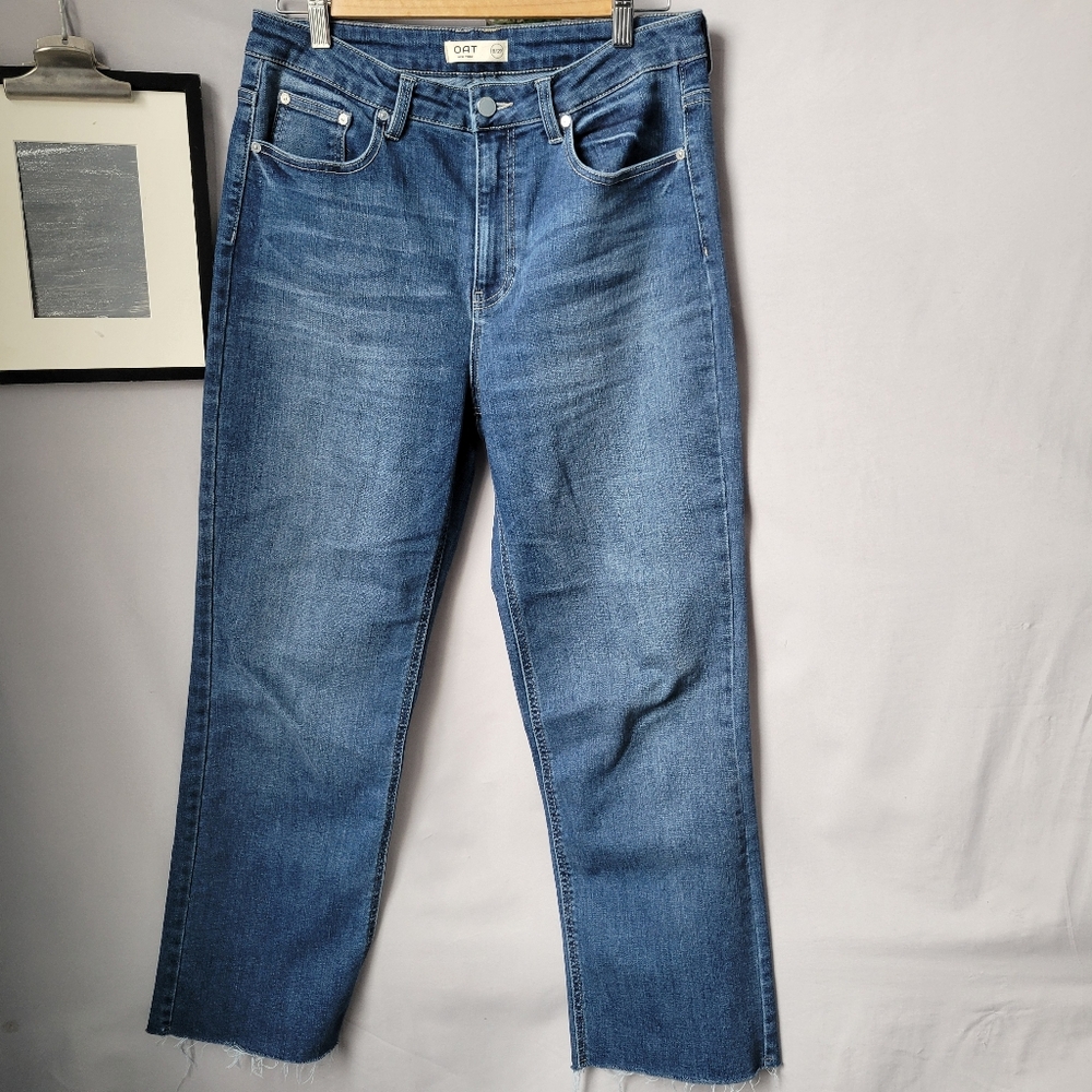 Oat New York High Waist Wide Leg Denim Jeans Blue 8 or 29